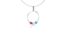 Circle Pendant with Birthstones, Gift for Mom, Recycled Gold
