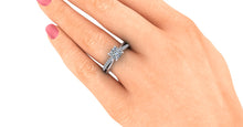 Cushion Cut Diamond Engagement Ring Bypass Engagement Ring
