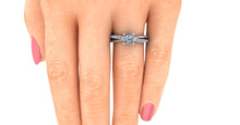 Cushion Cut Diamond Engagement Ring Bypass Engagement Ring