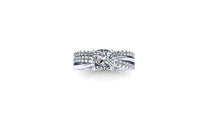 Cushion Cut Diamond Engagement Ring Bypass Engagement Ring