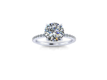 3 Carat Moissanite Engagement Ring with Diamond Accents