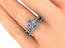 3 Carat Moissanite Engagement Ring with Diamond Accents