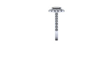 Contemporary Engagement Ring Emerald Cut Forever One Moissanite and Diamonds