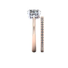 Trilogy Engagement Ring Two Tone Engagement Ring Platinum and Rose Gold