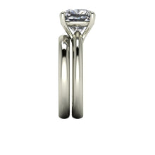 Solitaire Engagement Ring, 2.98 Carat Cushion Cut Forever One Moissanite