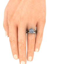 Solitaire Engagement Ring, 2.98 Carat Cushion Cut Forever One Moissanite