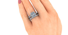 Moissanite Engagement Ring, Cushion Cut Moissanite