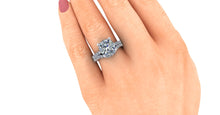Moissanite Engagement Ring, Cushion Cut Moissanite