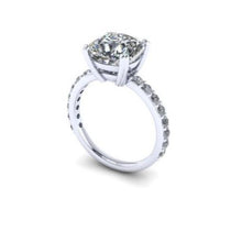 Moissanite Engagement Ring, Cushion Cut Moissanite