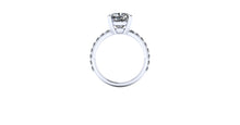 Moissanite Engagement Ring, Cushion Cut Moissanite
