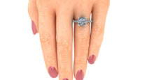 Moissanite Engagement Ring, Cushion Cut Moissanite