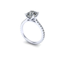Elongated Cushion Cut Harro Moissanite Engagement Ring in Recycled Platinum