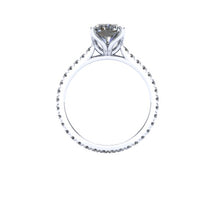 Elongated Cushion Cut Harro Moissanite Engagement Ring in Recycled Platinum