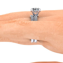 Oval Crushed Ice Harro Moissanite Engagement Ring Recycled Platinum