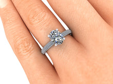 Oval Crushed Ice Harro Moissanite Engagement Ring Recycled Platinum