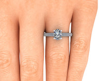 Oval Crushed Ice Harro Moissanite Engagement Ring Recycled Platinum