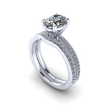 Oval Crushed Ice Harro Moissanite Engagement Ring Recycled Platinum