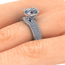 Oval Crushed Ice Harro Moissanite Engagement Ring Recycled Platinum