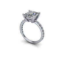 Contemporary Asscher Cut Moissanite Engagment Ring 2 Carats Forever One