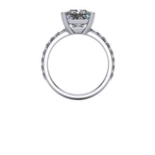 Contemporary Asscher Cut Moissanite Engagment Ring 2 Carats Forever One