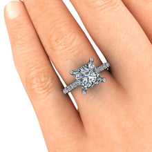 Contemporary Asscher Cut Moissanite Engagment Ring 2 Carats Forever One
