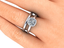Bezel Set Cushion Cut Forever One Moissanite Engagement Ring
