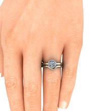 Bezel Set Cushion Cut Forever One Moissanite Engagement Ring