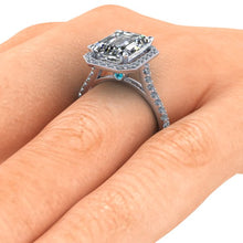 Black Diamond Engagement Ring, Emerald Cut Moissanite