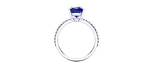 Blue Sapphire and Diamonds Engagement Ring
