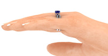 Blue Sapphire and Diamonds Engagement Ring