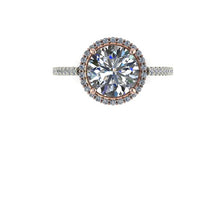Two Tone Engagement Ring  Recycled Rose and White Gold