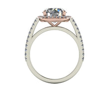 Two Tone Engagement Ring  Recycled Rose and White Gold