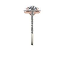 Two Tone Engagement Ring  Recycled Rose and White Gold