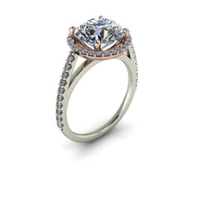 Two Tone Engagement Ring  Recycled Rose and White Gold