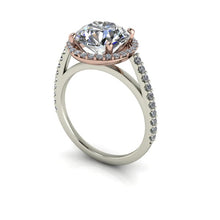Two Tone Engagement Ring  Recycled Rose and White Gold