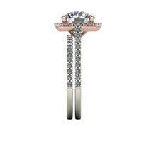 Two Tone Engagement Ring  Recycled Rose and White Gold