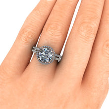 Two Tone Engagement Ring  Recycled Rose and White Gold
