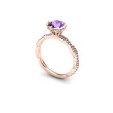 Violet Sapphire Engagement Ring Recycled 18k Rose Gold Ethical Diamonds