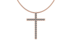 Rose Gold and Diamond Cross Pendant 5/8 Carats