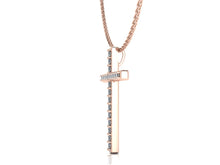 Rose Gold and Diamond Cross Pendant 5/8 Carats