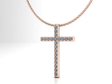 Rose Gold and Diamond Cross Pendant 5/8 Carats