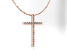 Rose Gold and Diamond Cross Pendant 5/8 Carats