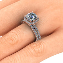 Cushion Cut Forever One Moissanite Engagement Ring