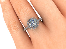 Cushion Cut Forever One Moissanite Engagement Ring