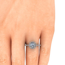 Cushion Cut Forever One Moissanite Engagement Ring