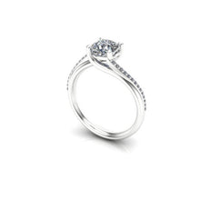 Cushion Cut Diamond Engagement Ring Bypass Engagement Ring