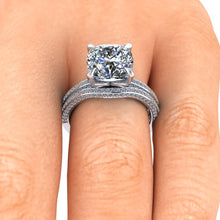 Cushion Cut Moissanite Engagement Ring