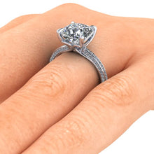 Cushion Cut Moissanite Engagement Ring