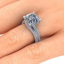 Cushion Cut Moissanite Engagement Ring