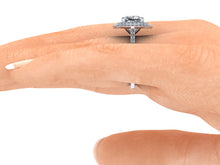 Double Halo Cushion Cut Forever One Moissanite Engagement Ring